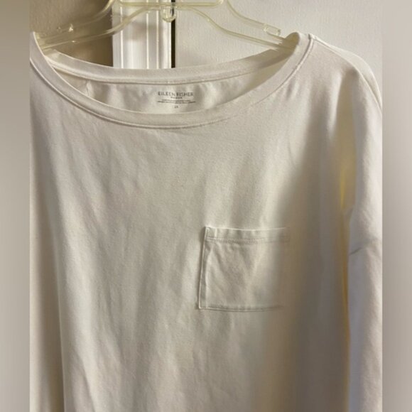 Eileen Fisher crewneck off white top organic cotton casual 2X - Picture 3 of 6